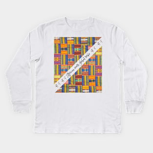 African roots, global tribe, African tribal Kids Long Sleeve T-Shirt